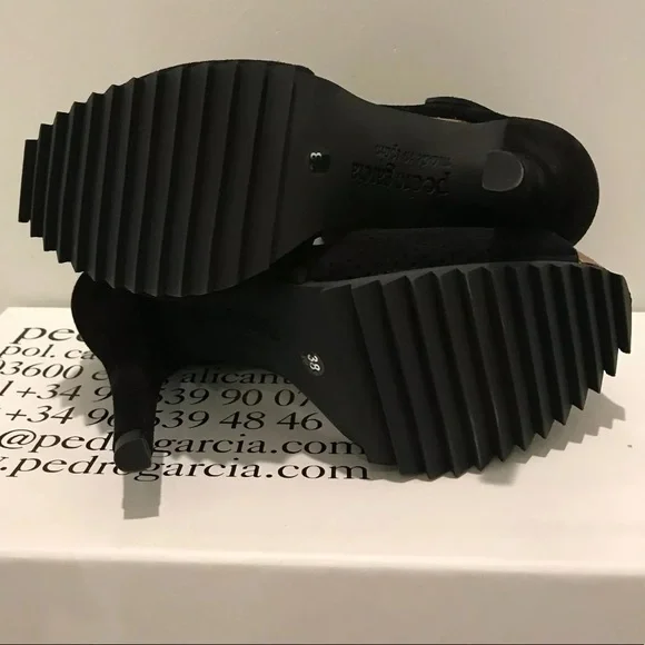 Pedro Garcia Petunia Perforated Suede Sandal Black - Picture 9 of 11